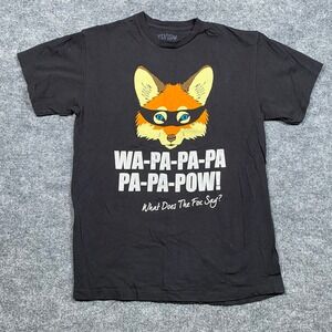 Ylvis What Does The Fox Say T-Shirt Mens Medium Black Cotton Short Sleeve